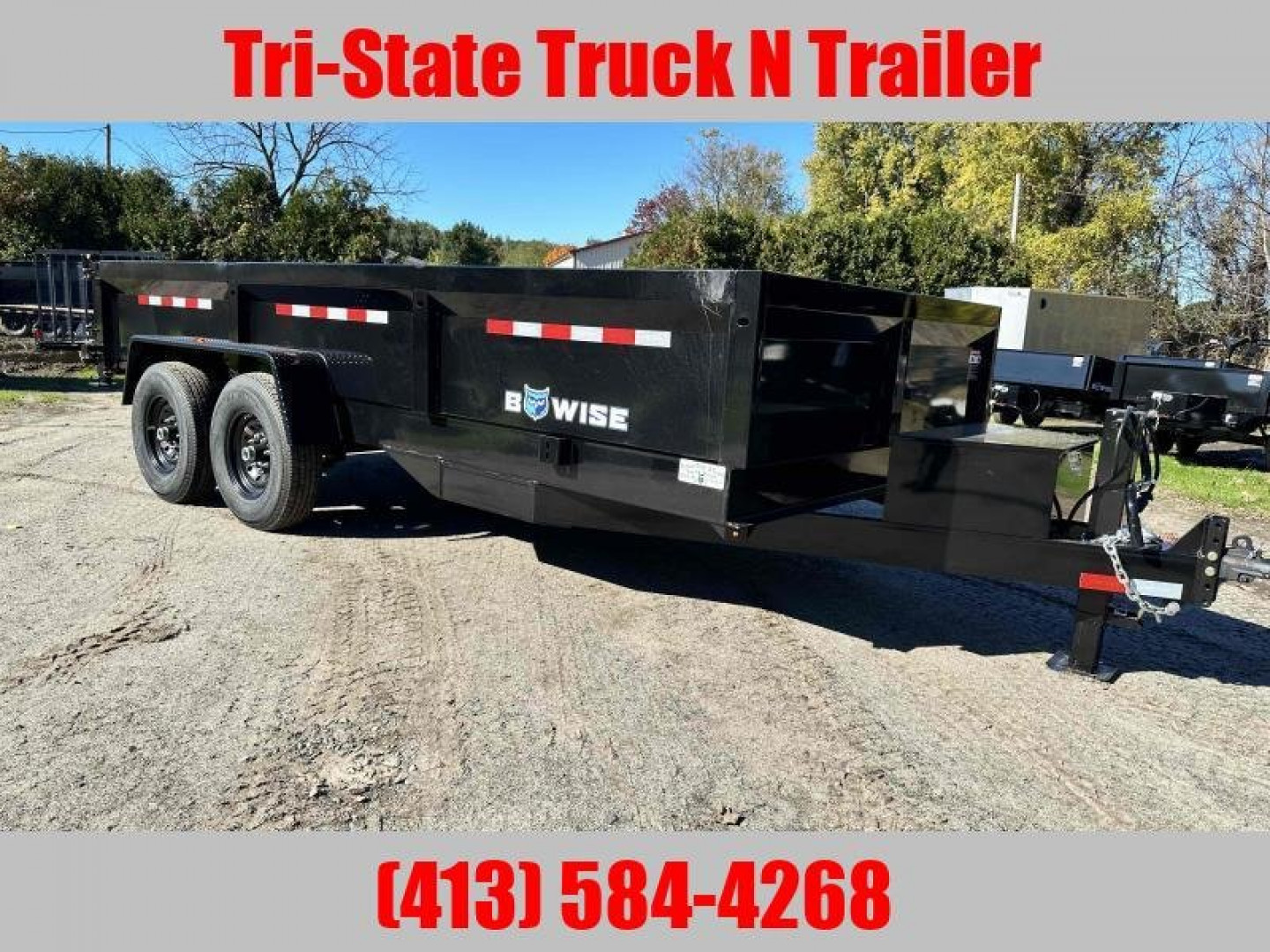 New 2025 Bwise 7x16 Dump Trailer w/ramps and barn doors
