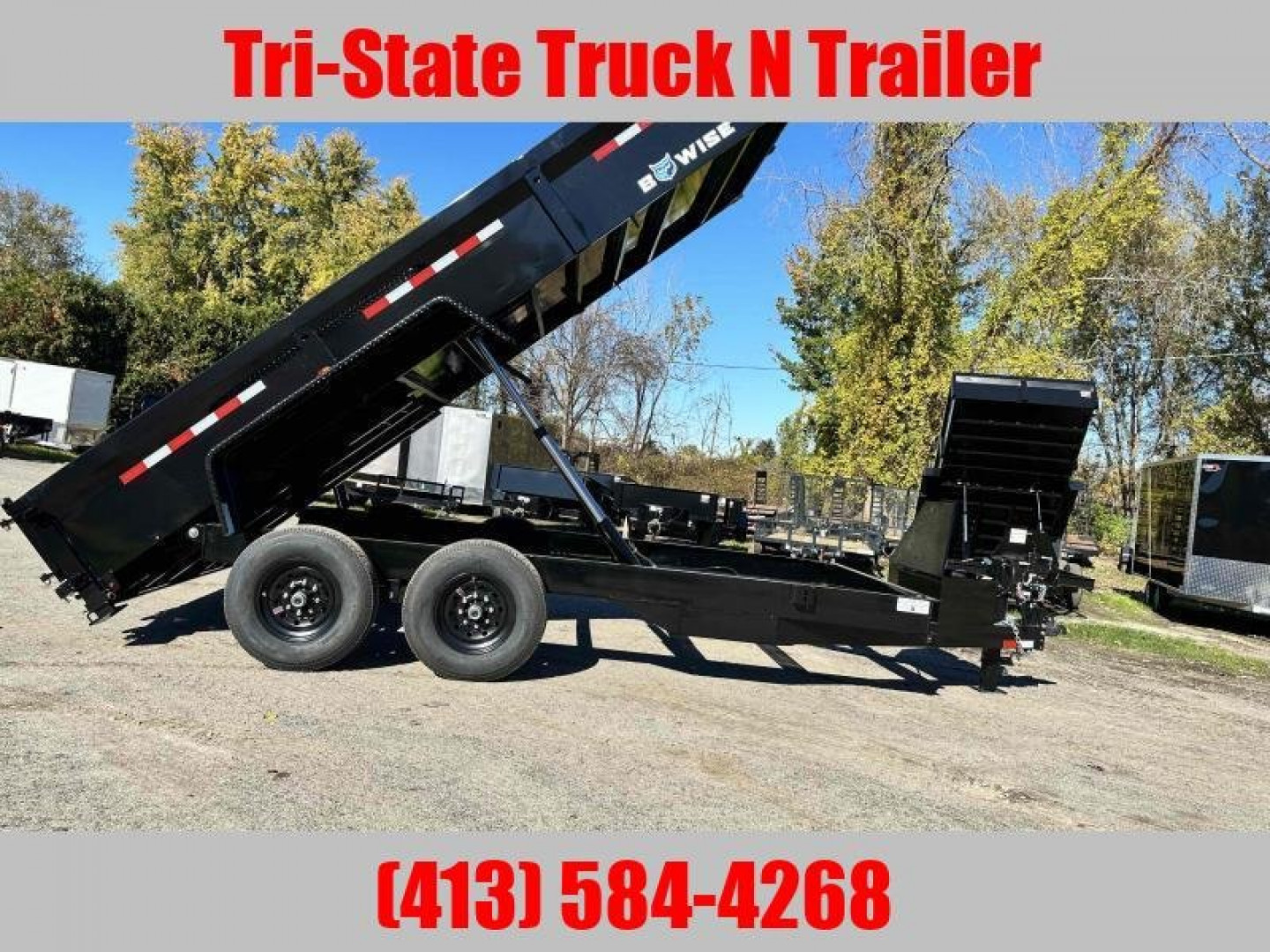 New 2025 Bwise 7x16 Dump Trailer w/ramps and barn doors