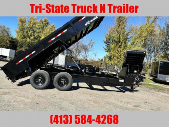 New 2025 Bwise 7x16 Dump Trailer w/ramps and barn doors