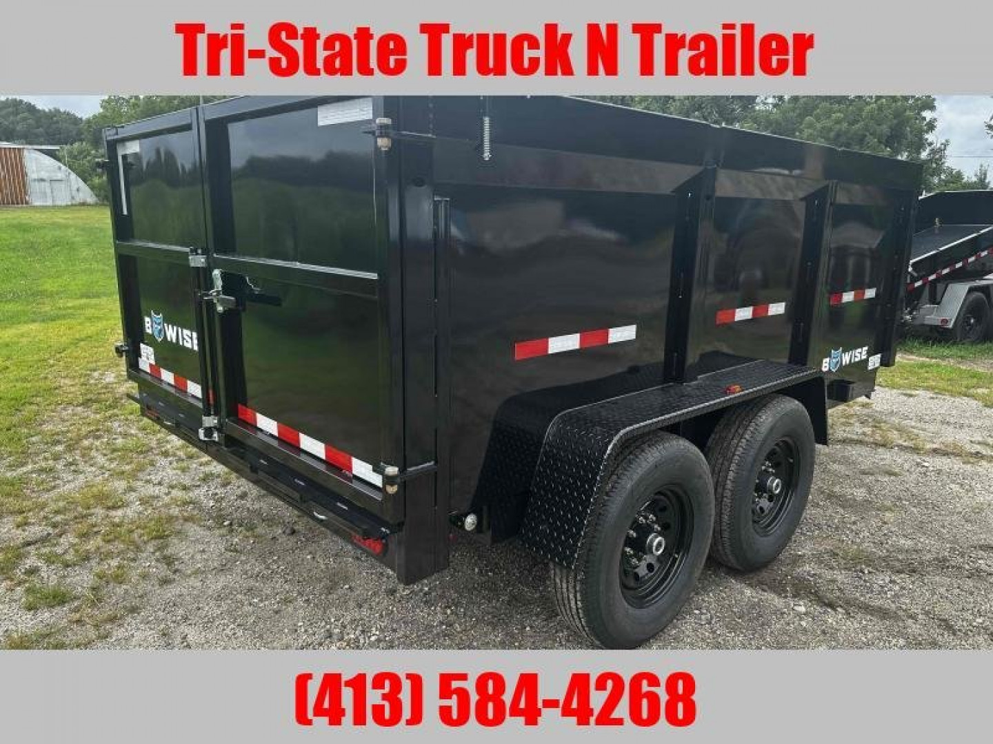 New 2026 BWISE 7x12 Dump trailer 44" sides ramps/barn doors