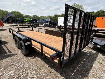 New 2025 BWISE UT7 7x16 7K Tandem Axle Utility Trailer