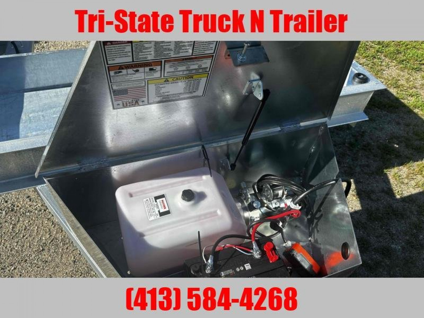 New 2025 Bwise Galvanized 7x16 14K GVW Dump Trailer w/ramps and barn doors