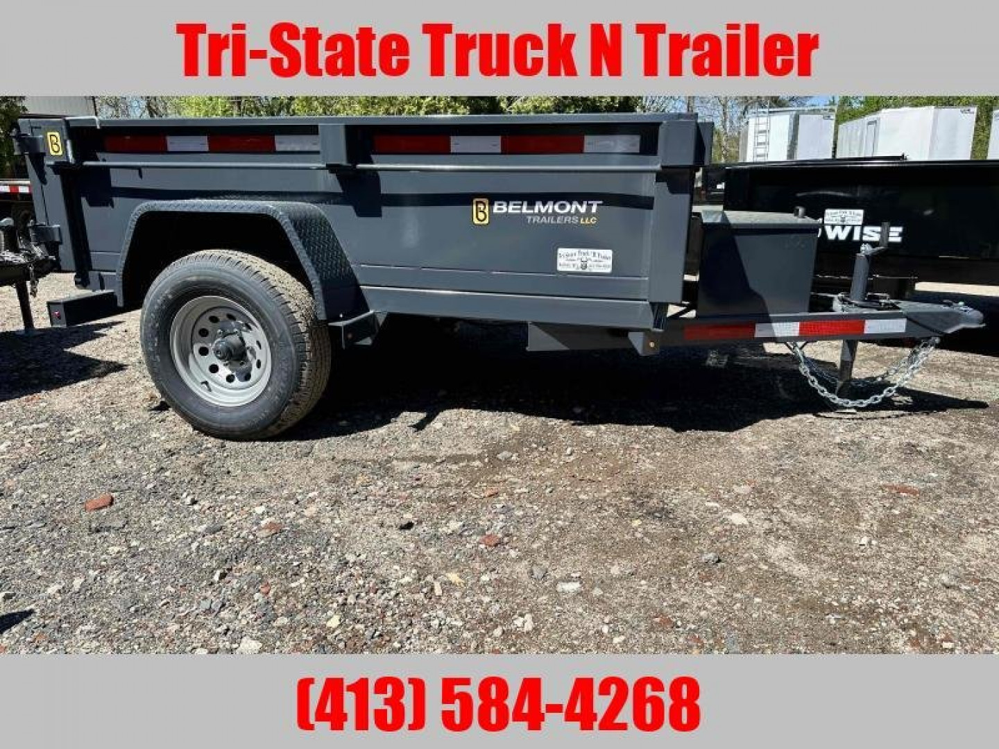New 2025 Belmont 5x8 5K GVW Dump Trailer Barn doors
