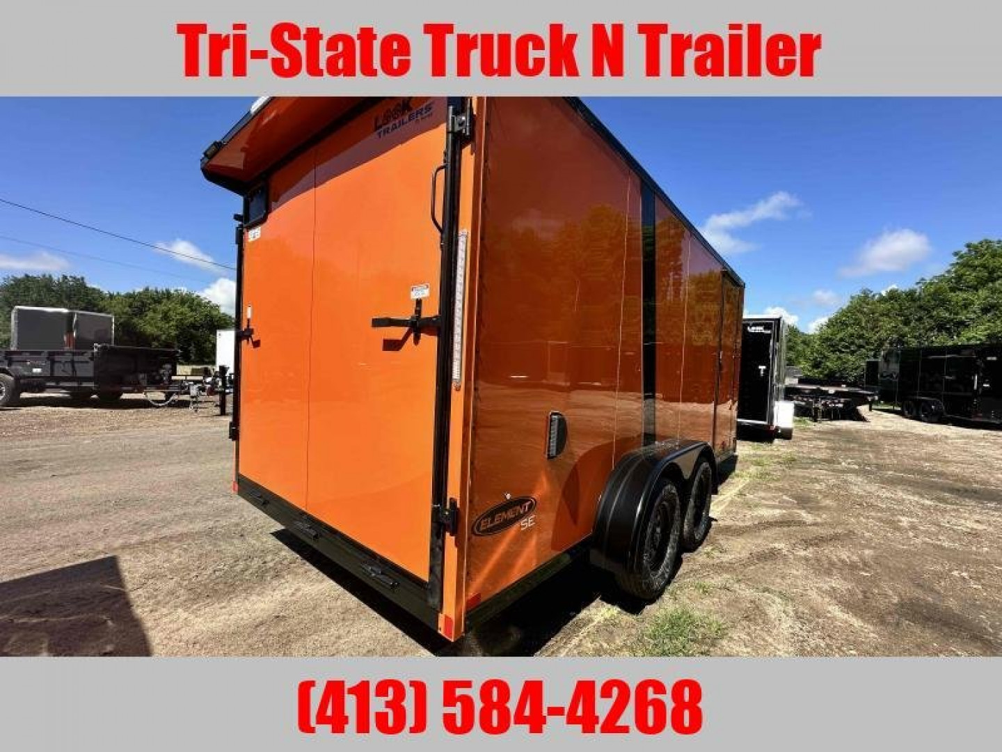 New 2025 LOOK 7x16 Blackout Enclosed Orange trailer