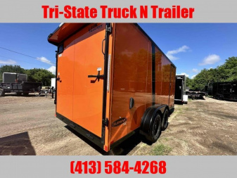 New 2025 LOOK 7x16 Blackout Enclosed Orange trailer