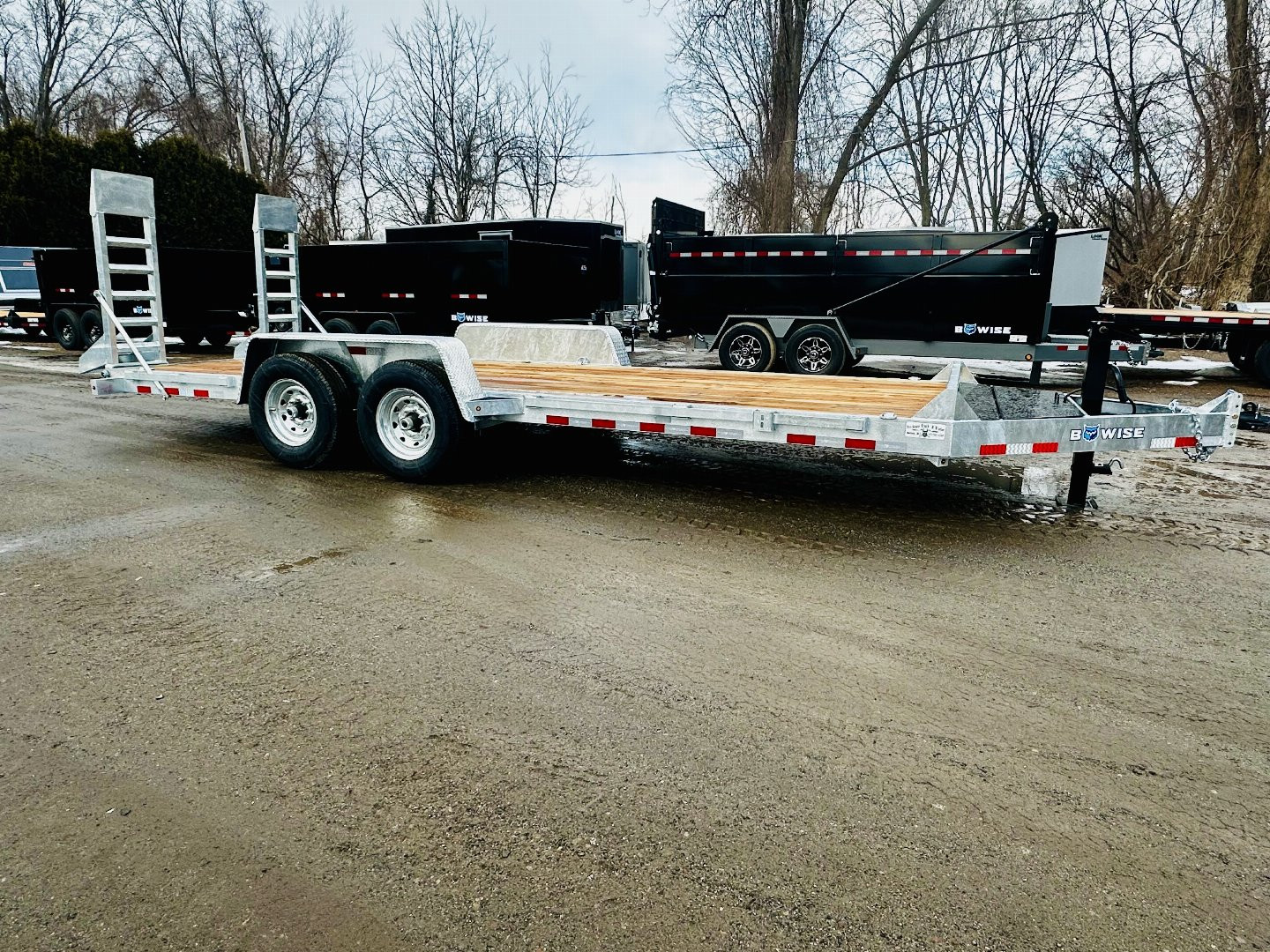 New 2025 BWISE 20' 14k GVW Equipment Trailer Galvanized