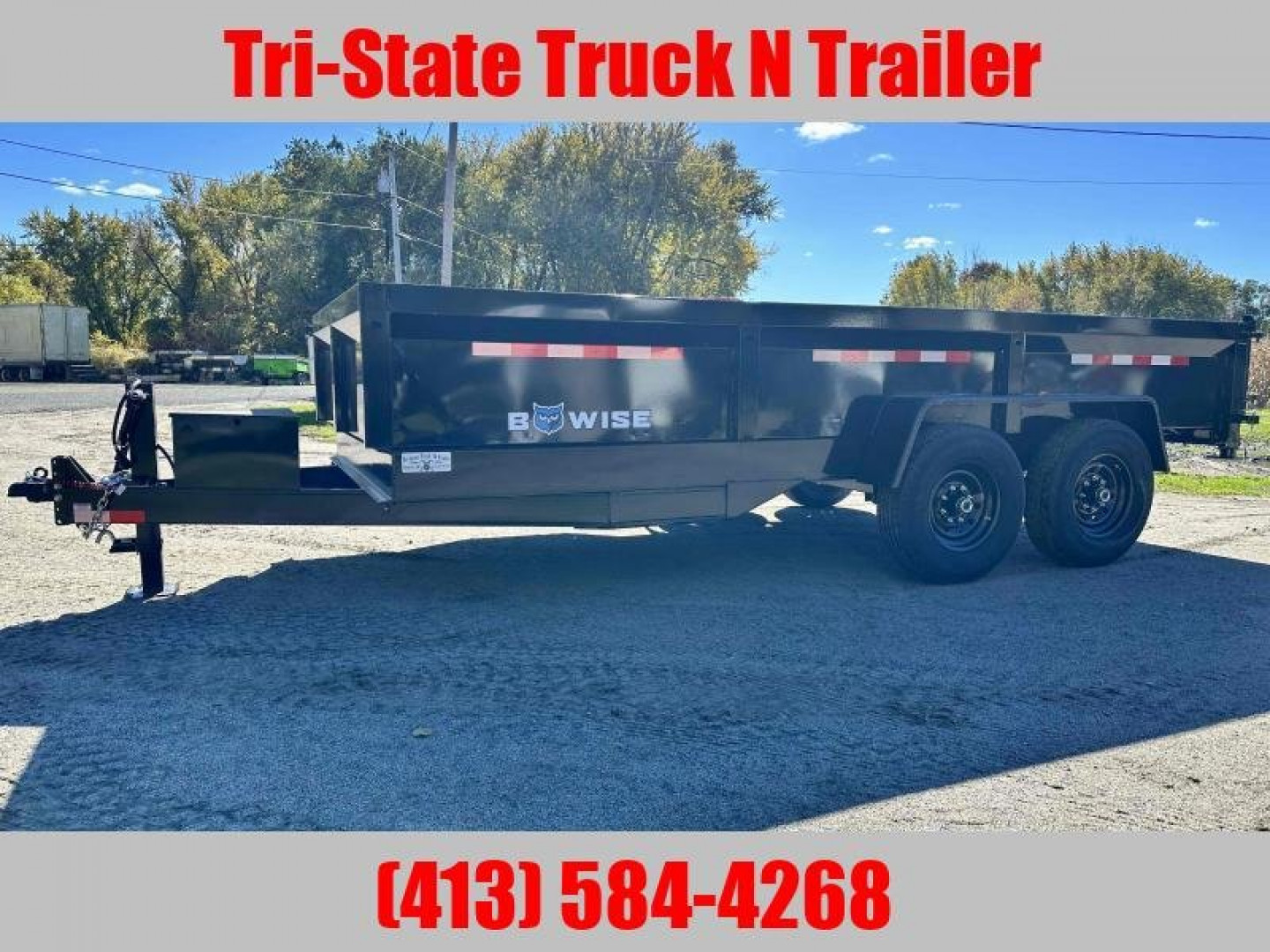 New 2024 Bwise Bri-Mar DT 7x16 LPHD-14 Dump Trailer w/ramps and barn doors