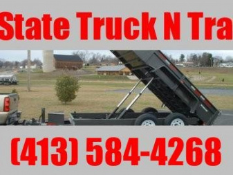 New 2024 Bwise Bri-Mar DT 7x16 LPHD-14 Dump Trailer w/ramps and barn doors