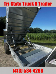 New 2025 Bwise Galvanized 7x16 14K GVW Dump Trailer w/ramps and barn doors