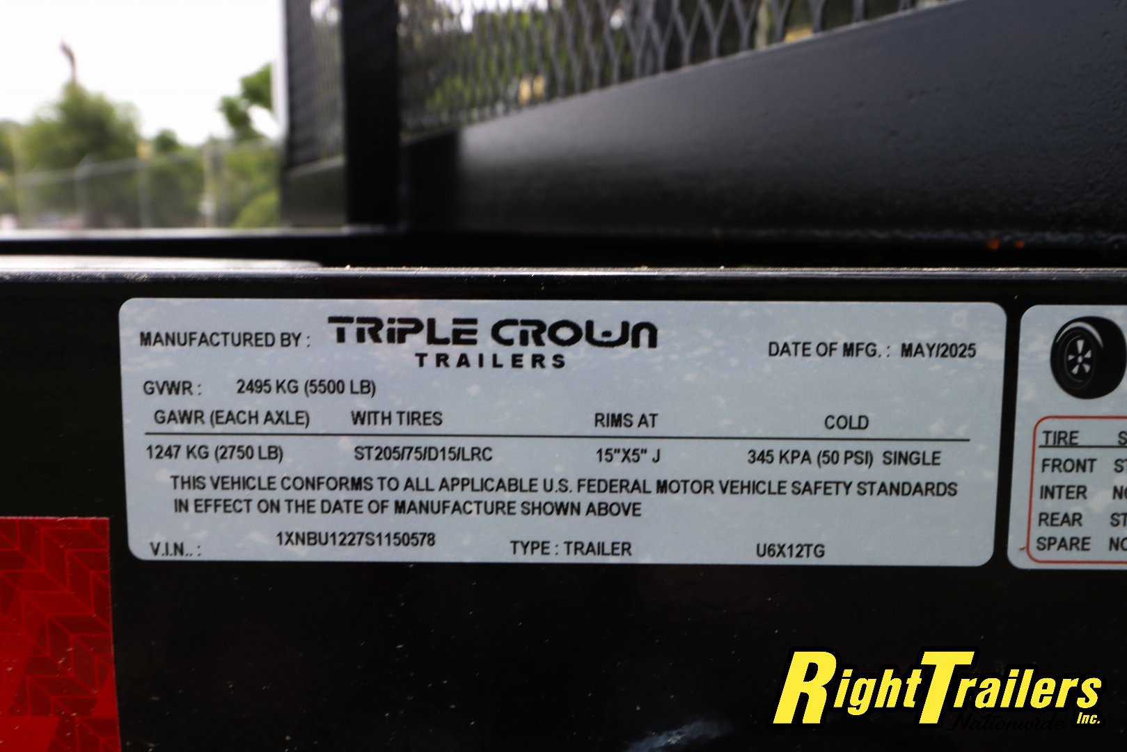 New 2025 6X12 Triple Crown Utility Trailer