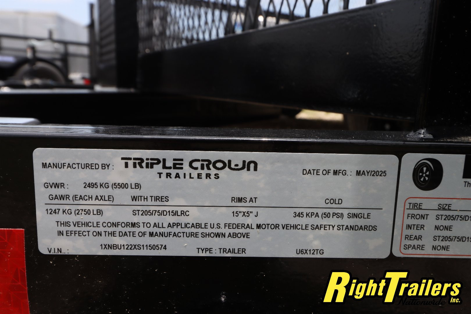 New 2025 6X12 Triple Crown Utility Trailer