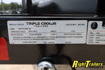 New 2025 6X12 Triple Crown Utility Trailer