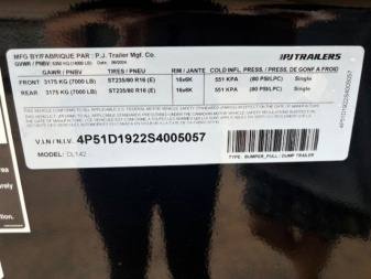 New 2025 PJ Trailers 14ft DL Dump Trailer