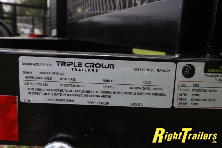 New 2025 6X12 Triple Crown Utility Trailer