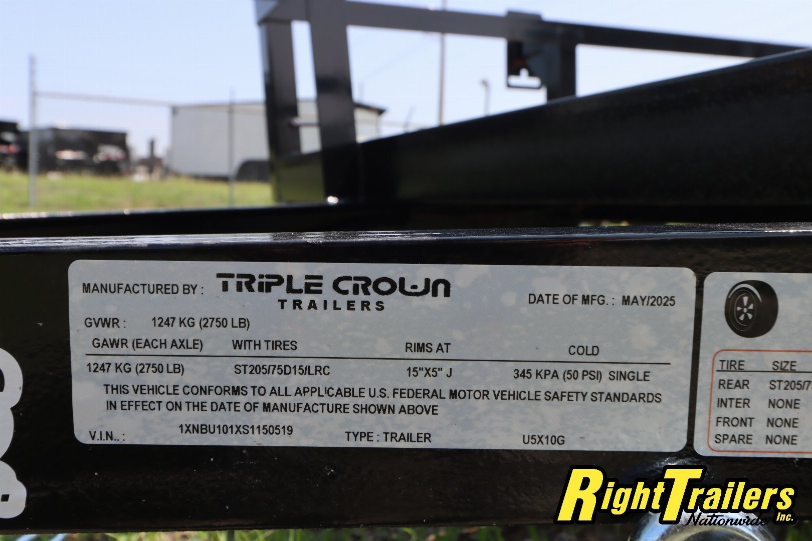 New 2025 5X10 Triple Crown Utility Trailer