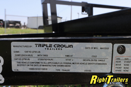 New 2025 5X10 Triple Crown Utility Trailer