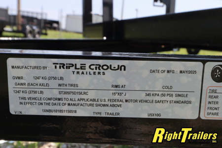 New 2025 5X10 Triple Crown Utility Trailer