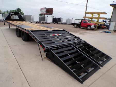 New 2025 SURE-TRAC 8.5X25+5 HD LP Beavertail Deckover Flatbed Trailer - 846