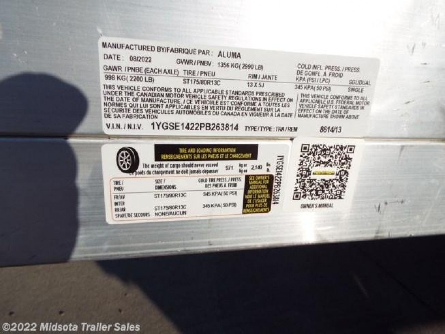 New *2023 Aluma 8614D-TA-R-13L - Snowmobile Trailer - 813