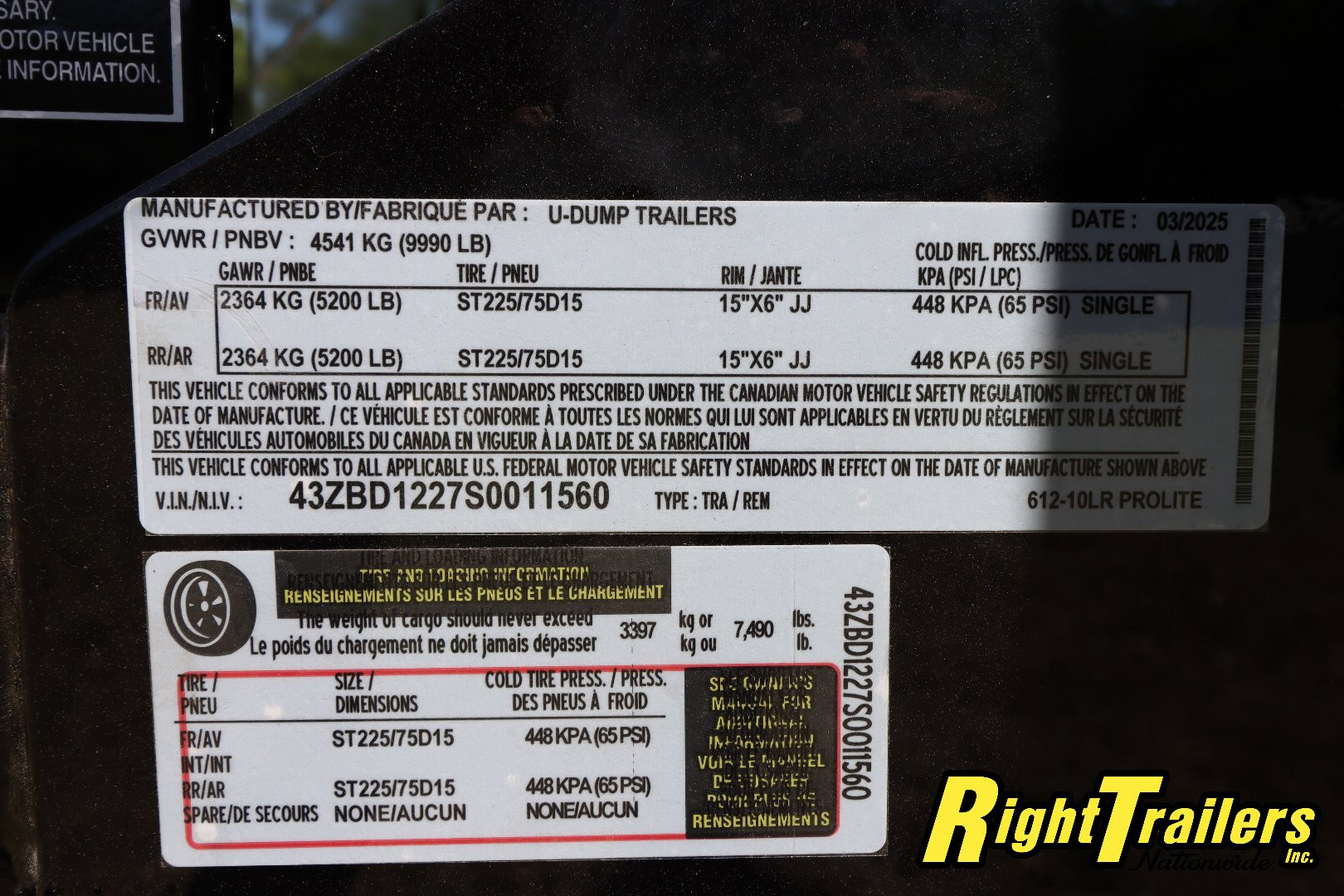 New 2025 6X12 U-Dump Dump Trailer