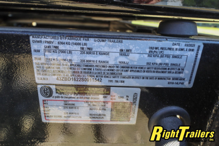 New 2025 7X16 U-DUMP Dump Trailer