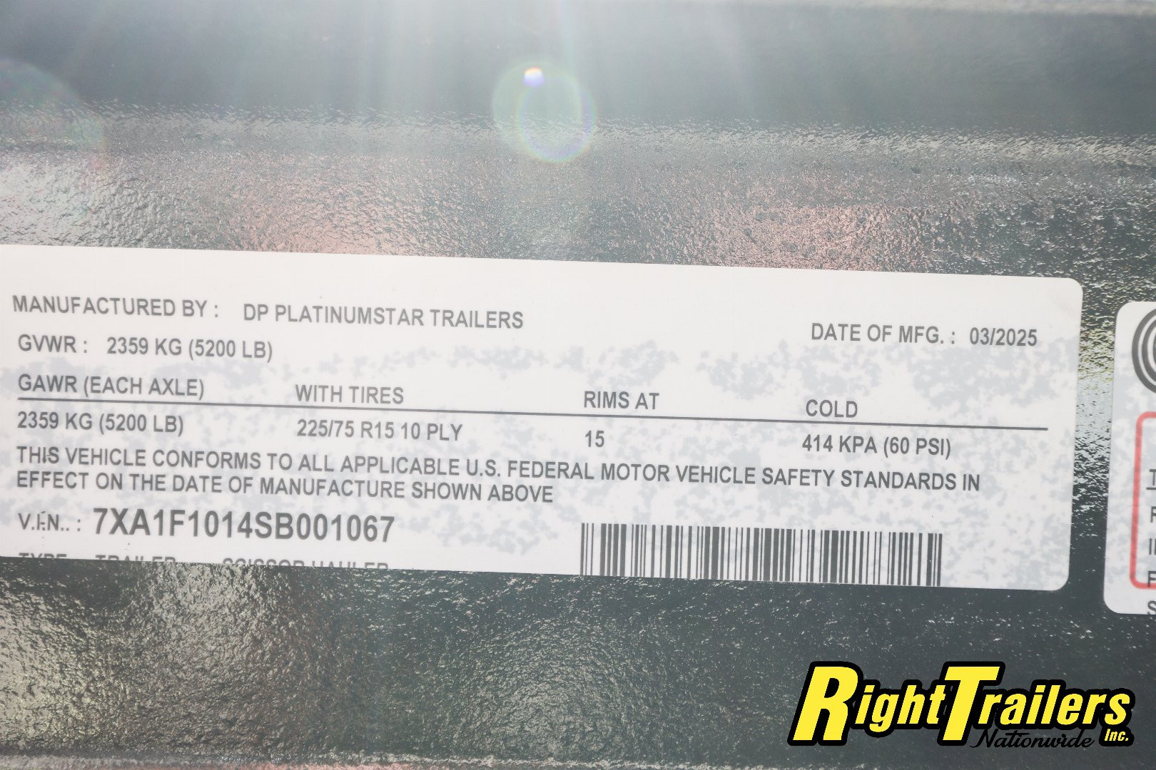 New 2025 6.8X10 DP Platinum Star SCISSOR LIFT Tilt Trailer