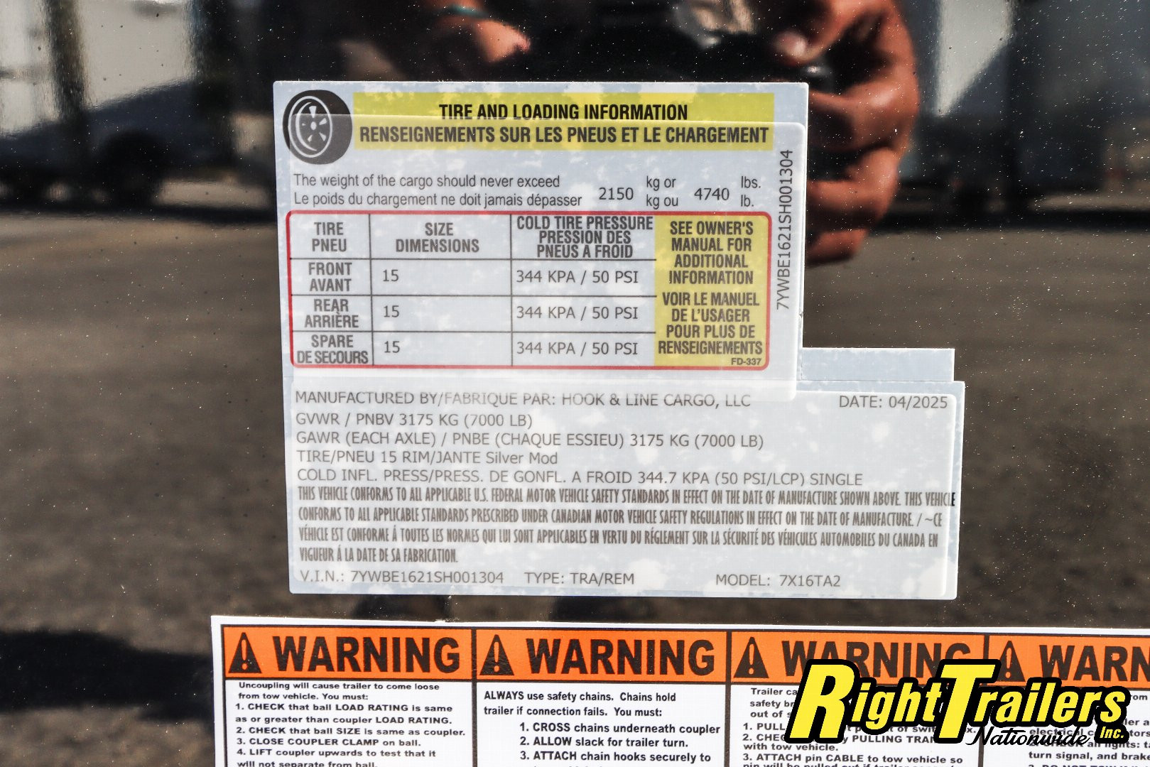 New 2025 7X16 Hook and Line CARGO TRAILER