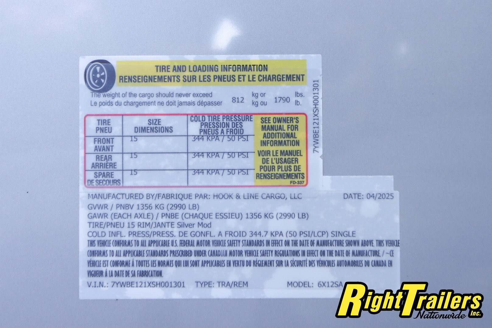 New 6X12 Hook and Line Cargo Trailer