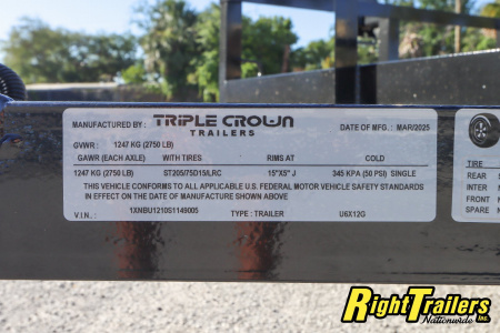 New 2025 6X12 Triple Crown Utility Trailer
