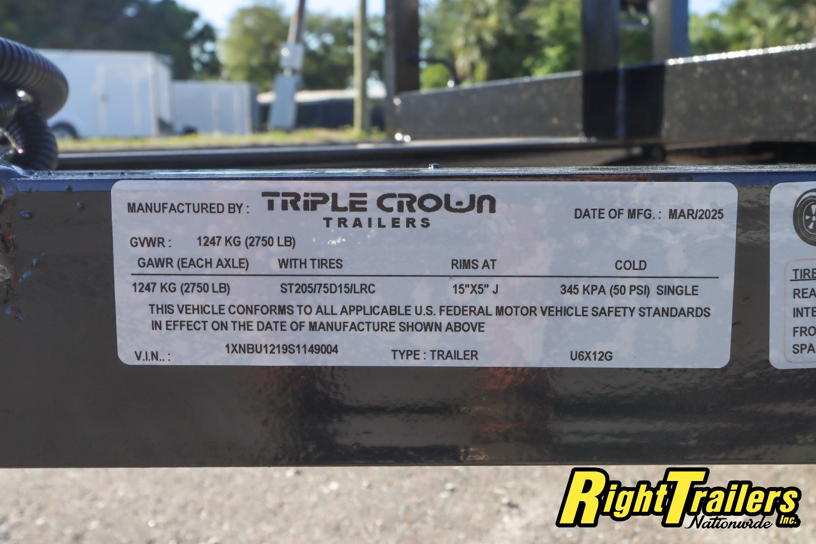 New 2025 6X12 Triple Crown Utility Trailer