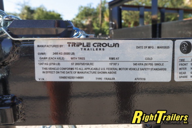 New 2025 7X16 Triple Crown ATV Utility Trailer