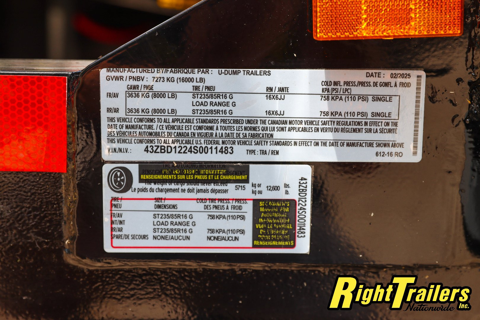 New 6X12 U-Dump ROLLOFF Rollster