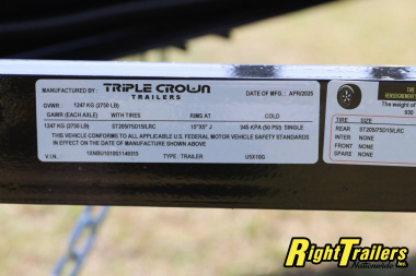 New 2025 5X10 Triple Crown Utility Trailer