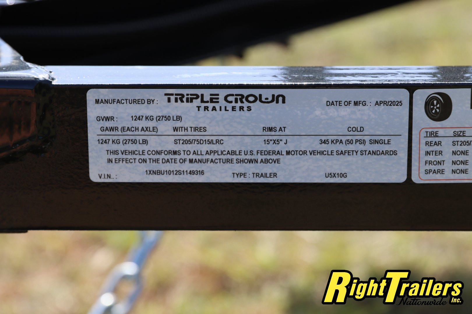 New 2025 5X10 Triple Crown Utility Trailer
