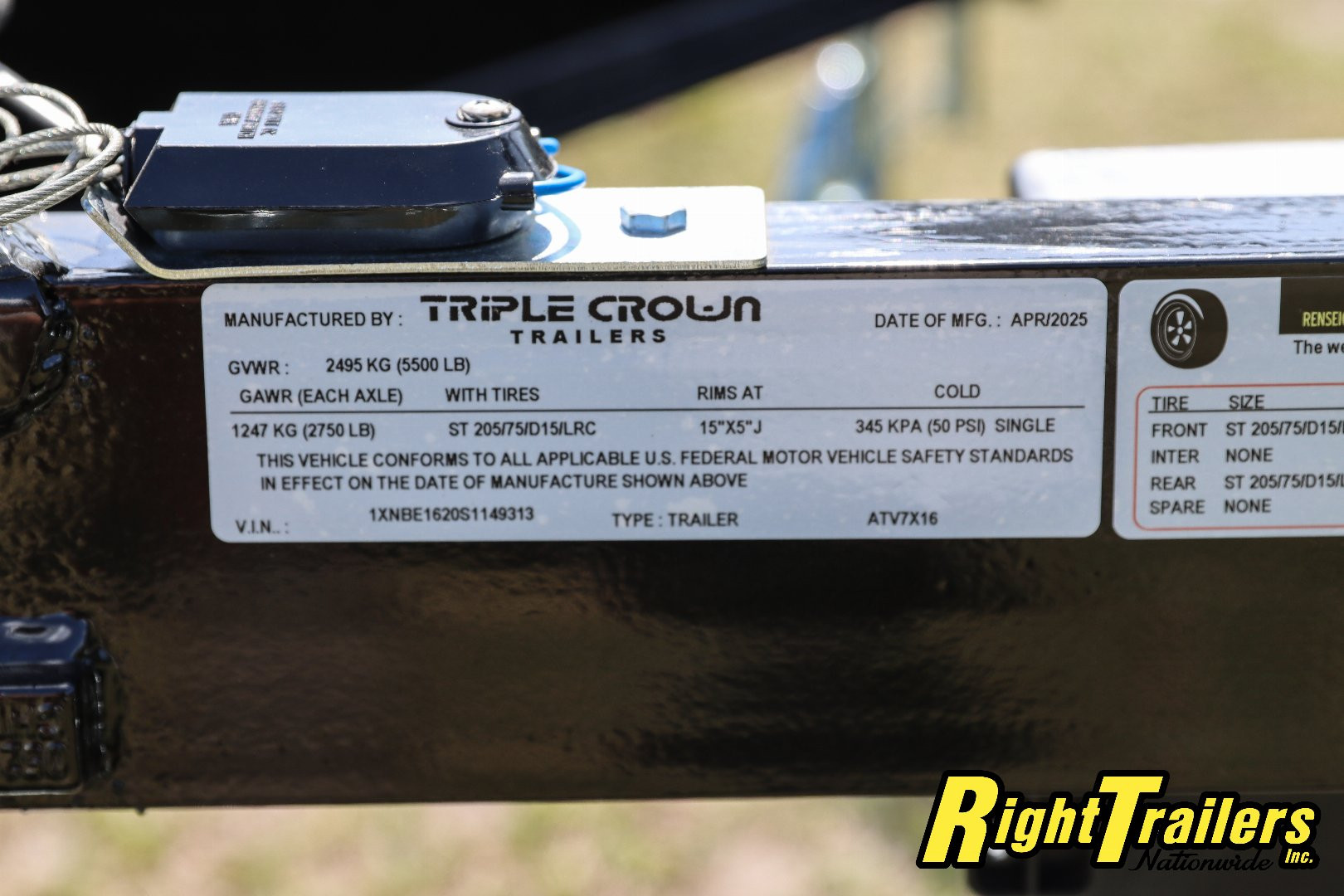 New 2025 7X16 Triple Crown ATV Utility Trailer