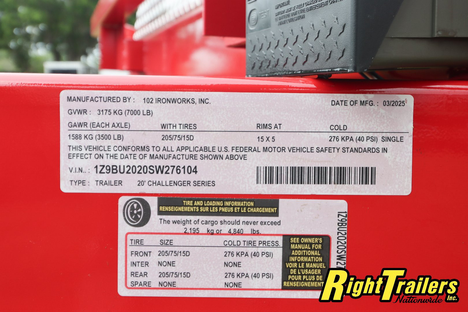 New 2025 7X20 102 Ironworks Car Hauler