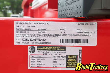 New 2025 7X20 102 Ironworks Car Hauler