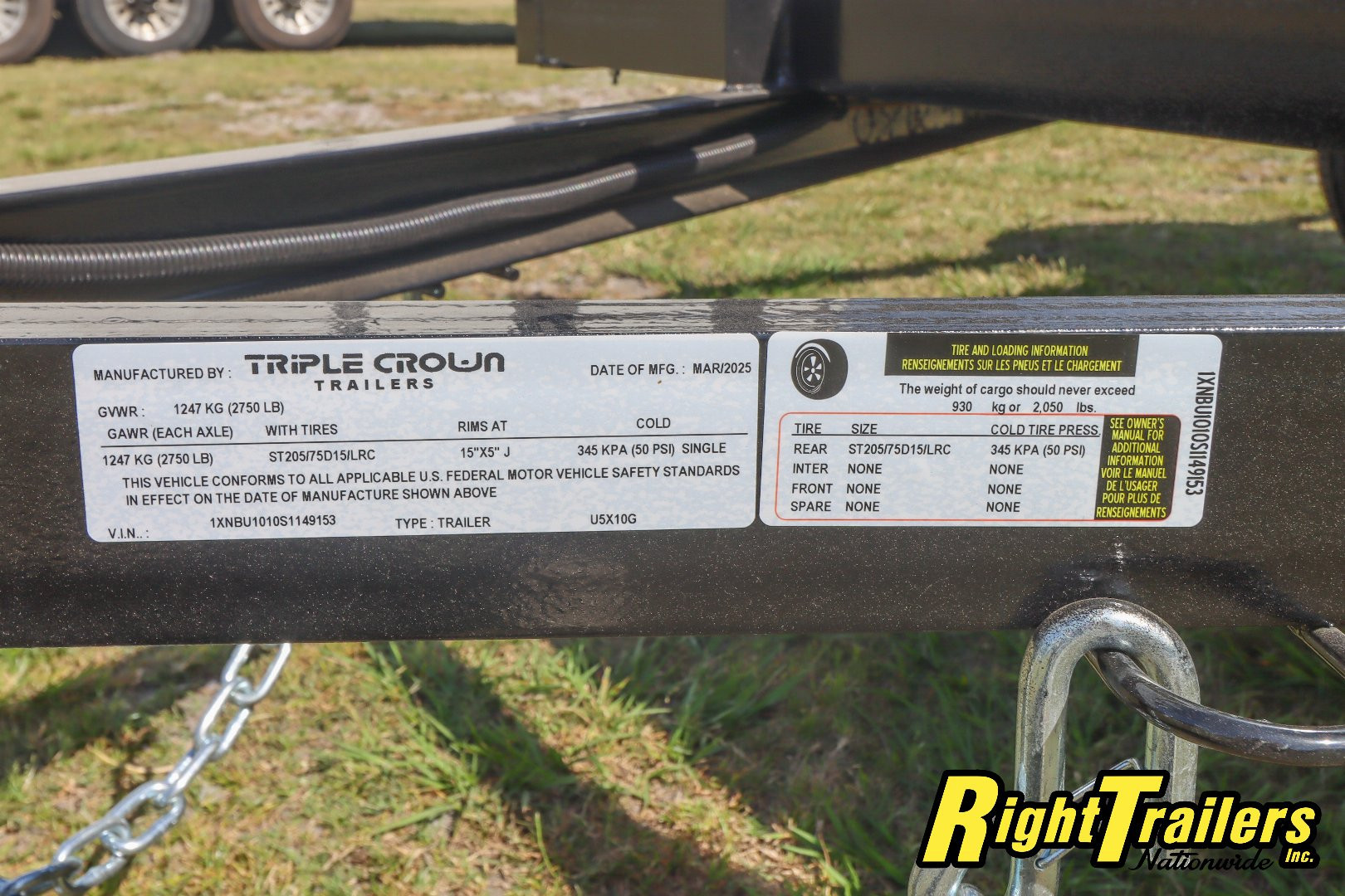 New 2025 5X10 Triple Crown Utility Trailer