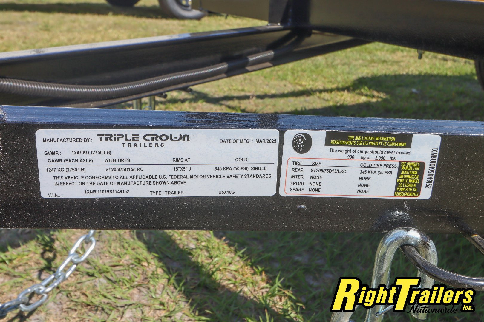 New 2025 5X10 Triple Crown Utility Trailer