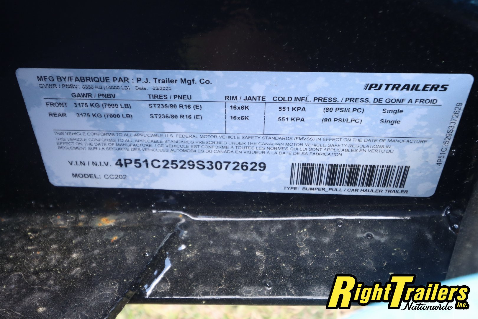 New 2025 7X20 PJ Trailers Equipment Trailer