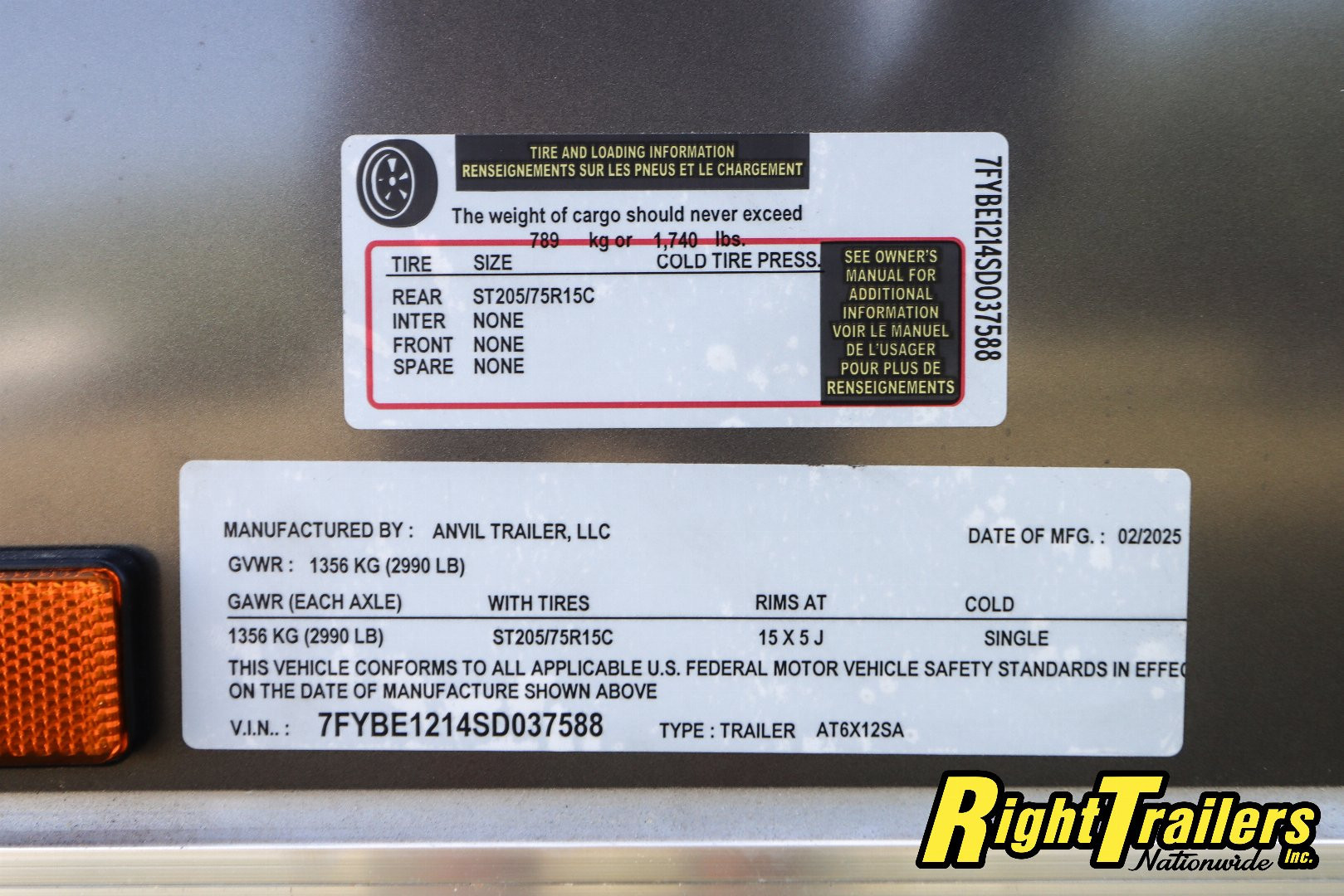 New 2025 6X12 ANVIL Cargo Trailer