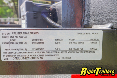 New 2024 6.5X14 Caliber Trailer Mfg Utility Trailer
