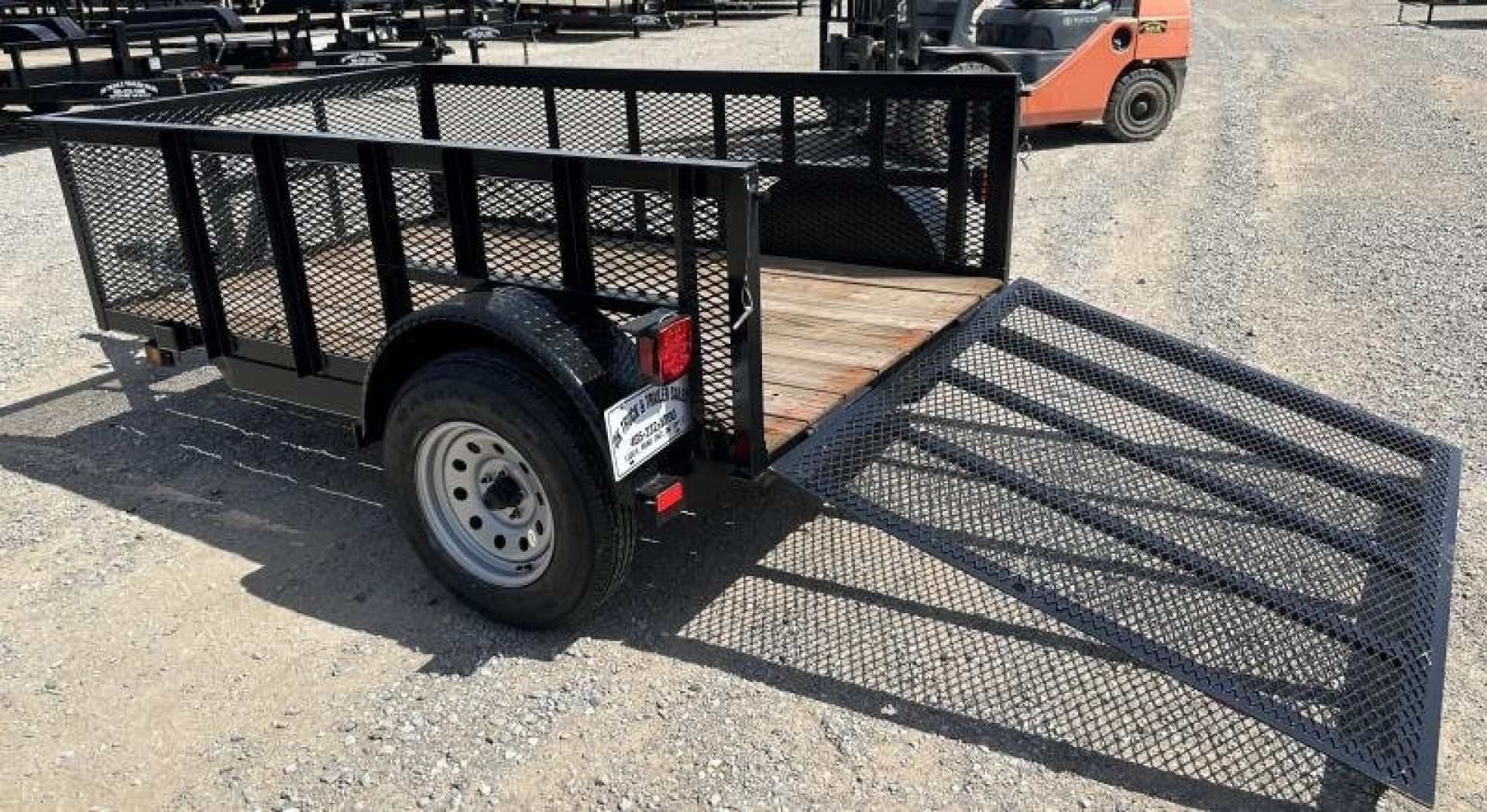 New 2025 Road Boss 5' x 8' Single Axle, 2' Mesh Sides & 4' Rear Gate Utility Trailer