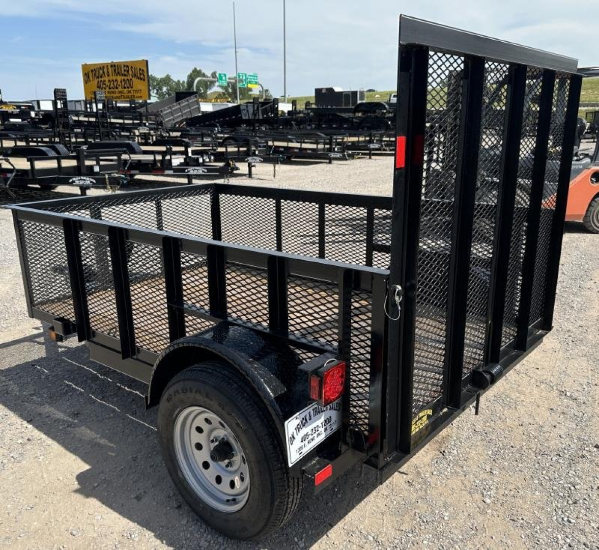 New 2025 Road Boss 5' x 8' Single Axle, 2' Mesh Sides & 4' Rear Gate Utility Trailer