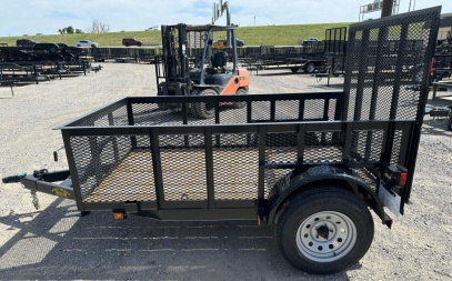 New 2025 Road Boss 5' x 8' Single Axle, 2' Mesh Sides & 4' Rear Gate Utility Trailer