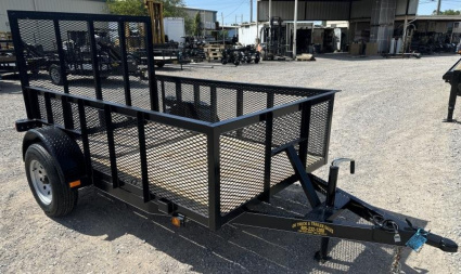 New 2025 Road Boss 5' x 8' Single Axle, 2' Mesh Sides & 4' Rear Gate Utility Trailer