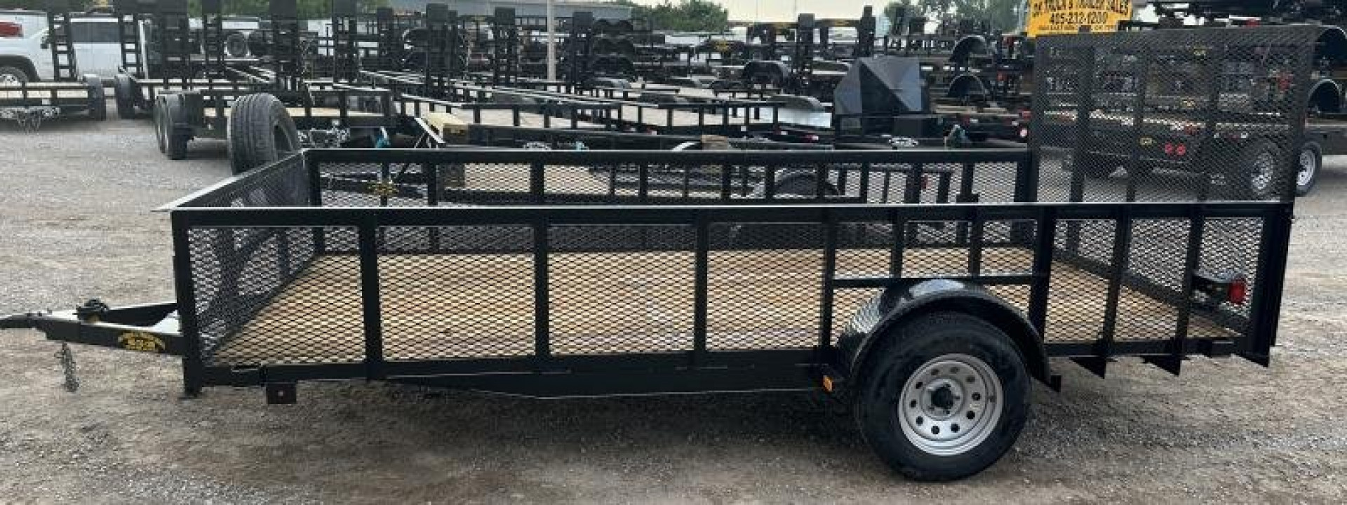 New 2025 Road Boss 83"x14' Single Axle 2' Mesh sides & 4' Gate Utility Trailer
