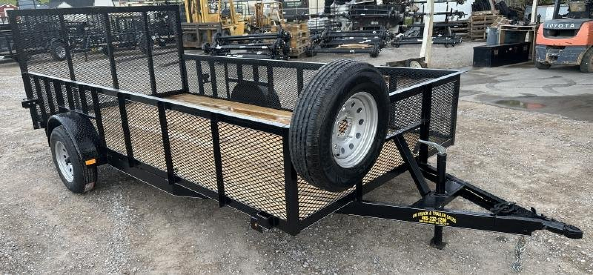 New 2025 Road Boss 83"x14' Single Axle 2' Mesh sides & 4' Gate Utility Trailer