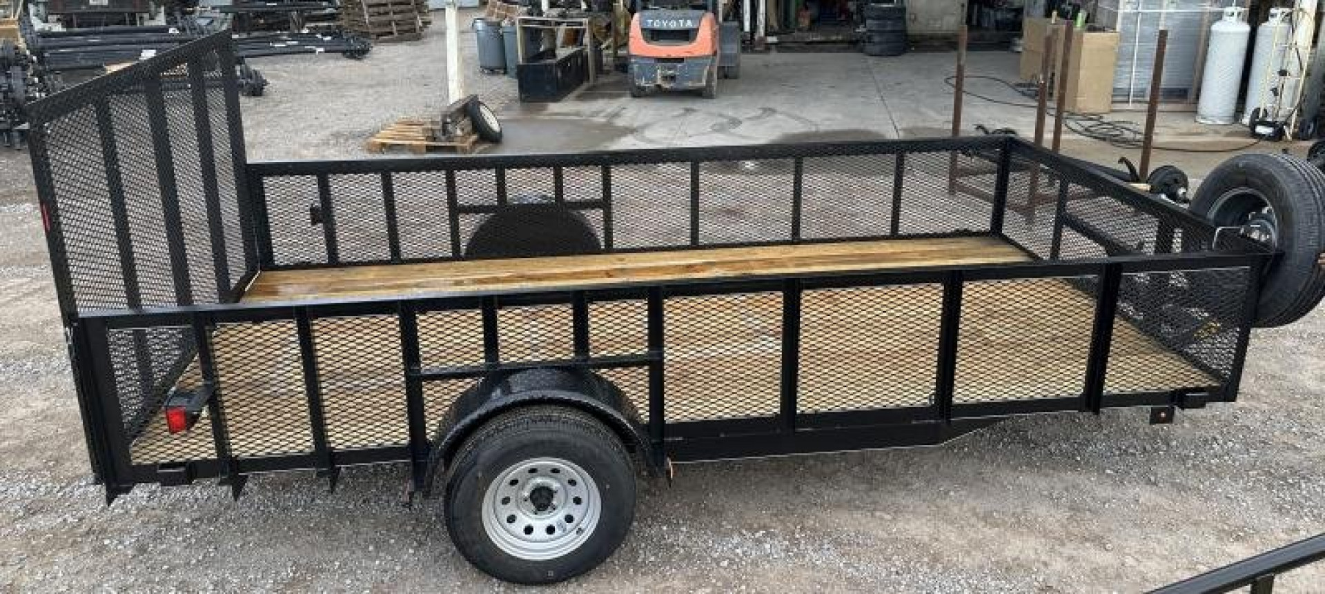 New 2025 Road Boss 83"x14' Single Axle 2' Mesh sides & 4' Gate Utility Trailer