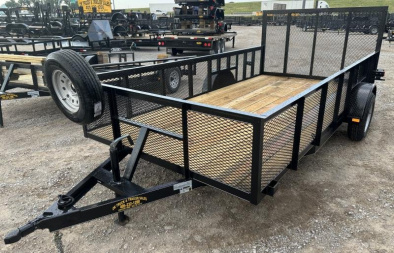New 2025 Road Boss 83"x14' Single Axle 2' Mesh sides & 4' Gate Utility Trailer